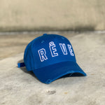 DISTRESSED TRUCKER - WHITE ON BLUE RÊVE